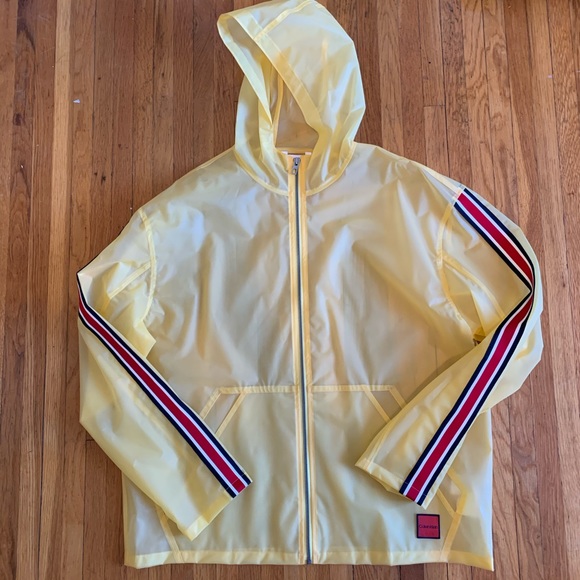calvin klein yellow rain jacket